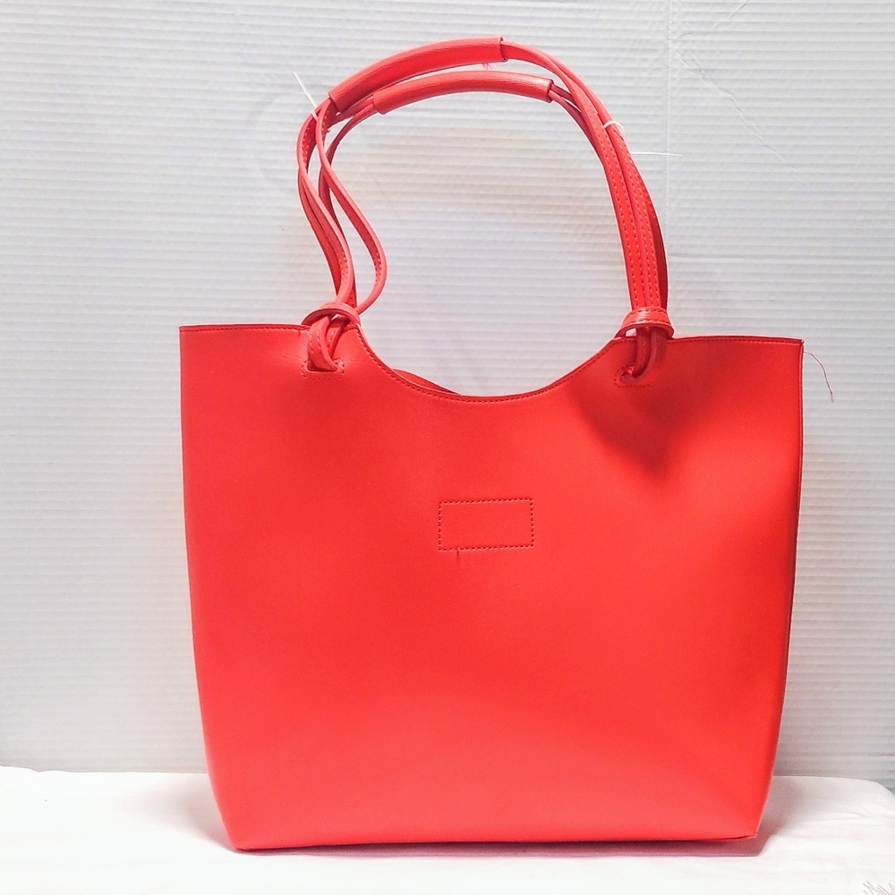 Neiman Marcus Faux leather Red Tote Bag